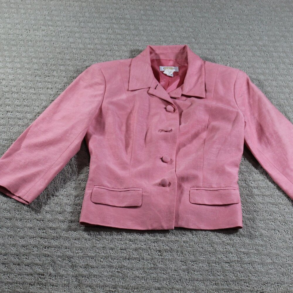 Vintage Talbots Women's Sz 6 Pink 5 Button 3/4 Sleeve Blazer